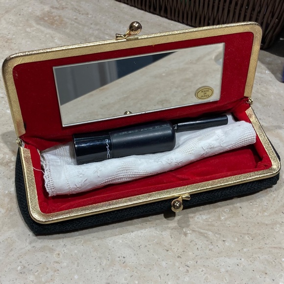 Vintage Petit Point Tapestry Clutch Purse 1950s Made in Japan Floral Evening Bag - Picture 3 of 8